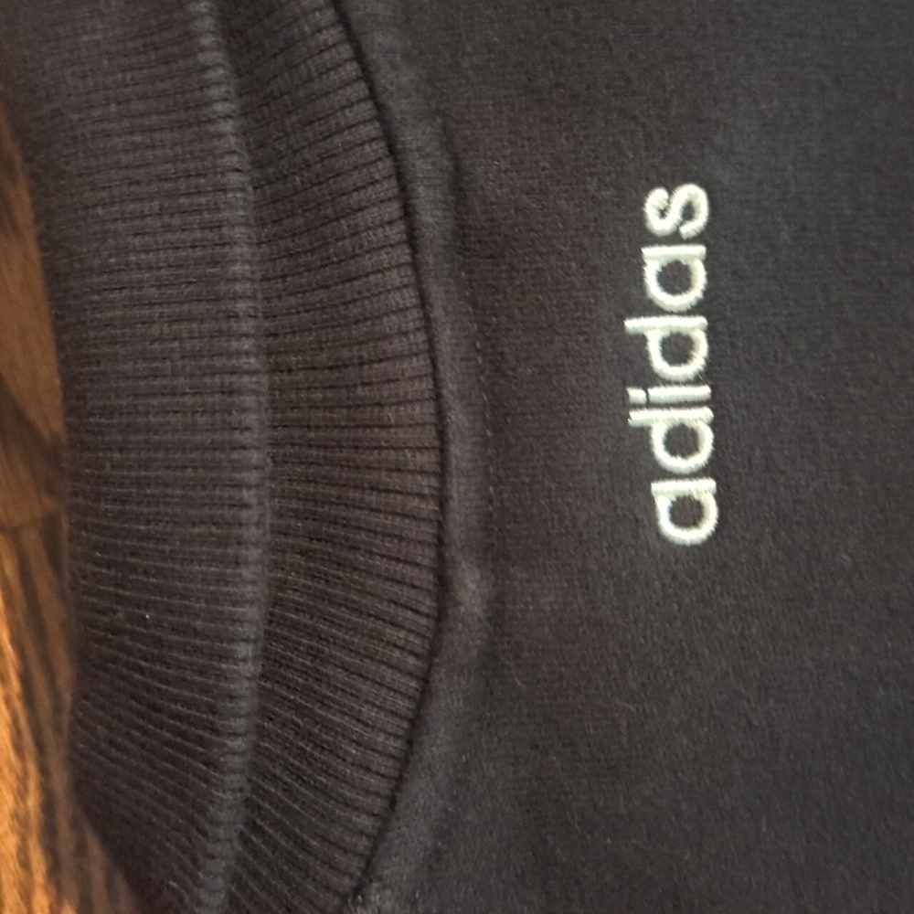 Adidas cotton blend Preppy zip front white stripes Black Track Jogger Jacket S - Picture 5 of 8